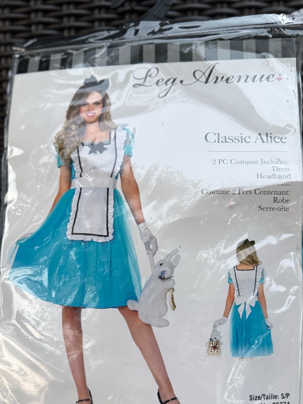 NEW CLASSIC ALICE in wonderland  Halloween Costume Leg Avenue small & headband